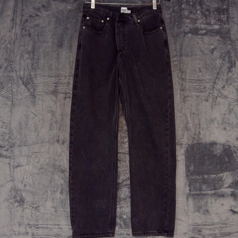Princess Polly Jeans Womens 6 Black High Rise Straight‎ Leg Button Fly Denim
